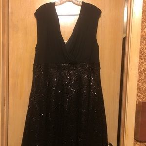 Torrid Black Sequin Skater Dress